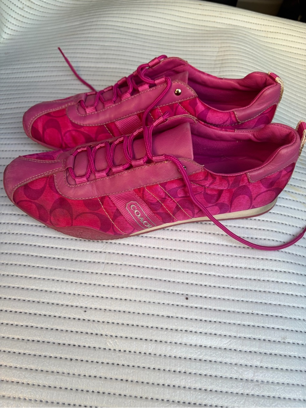 Coach Pink Signature Low-Top Sneakers